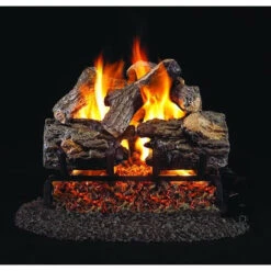 Real Fyre 16" Burnt Rustic Oak Gas Log Set, G4 Burner, NG