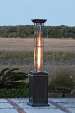 Mocha Finish Square Flame Heater