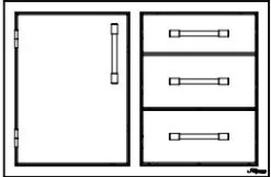 TECC BBQ Shop -TECC BBQ Shop Alfresco 42 inch Triple Drawer Combo Unit Single Left Door AXE DDC L SC 92039.1693313921.1500.1500