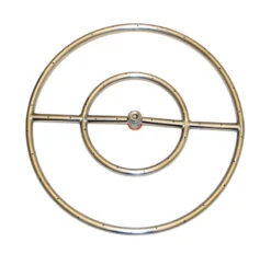 18" In Ground Stainless Steel Ring Fire Pit Kit, Match Lit, NG