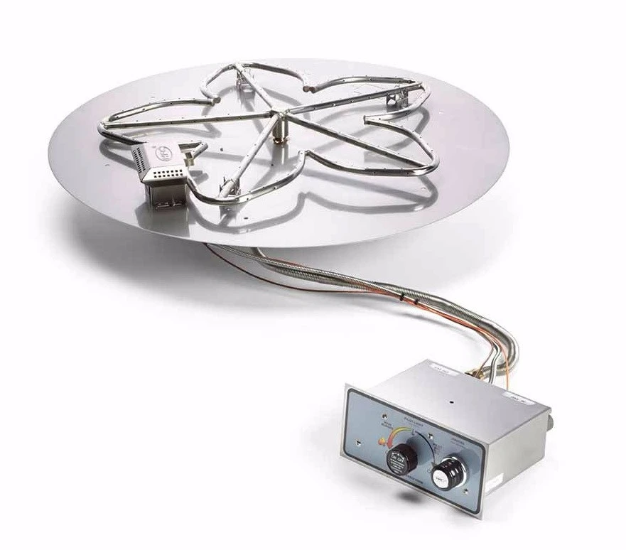 HPC 24" Flat Round SS 90k BTU Manual Spark Fire Pit Insert - PENTA24FPPK-FLEX 1 HPC 24" Flat Round SS 90k BTU Manual Spark Fire Pit Insert - PENTA24FPPK-FLEX