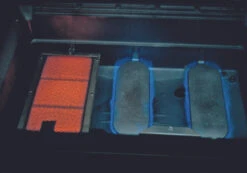 MHP Hybrid Propane Grill W/ SearMagic Grids On Black Cart -TECC BBQ Shop WHRG THRG Inside Burner Flames 04615.1600872545.1500.1500