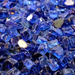 American Fireglass Cobalt Blue Reflective 1/2" Fire Glass 10 Lb