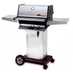 MHP TJK2-P Propane Grill W/ Stainless Grids On Stainless Steel Cart