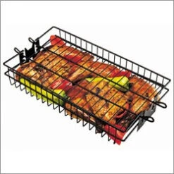 Deluxe Non Stick Flat Rotisserie Spit Basket - 24785